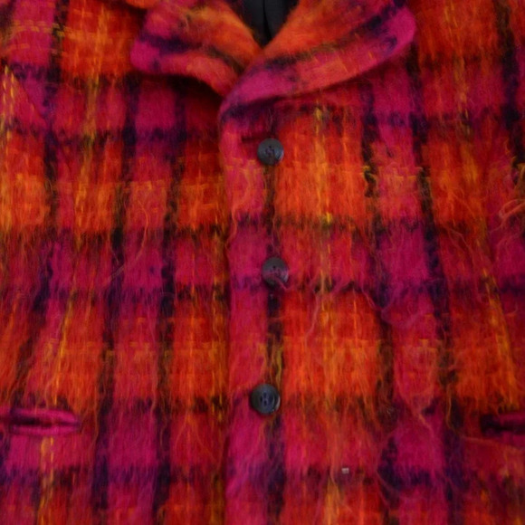 Vintage Jones New York Petites Pink/ Orange 50% Wool 45% Mohair Button Up Jacket - Picture 7 of 13